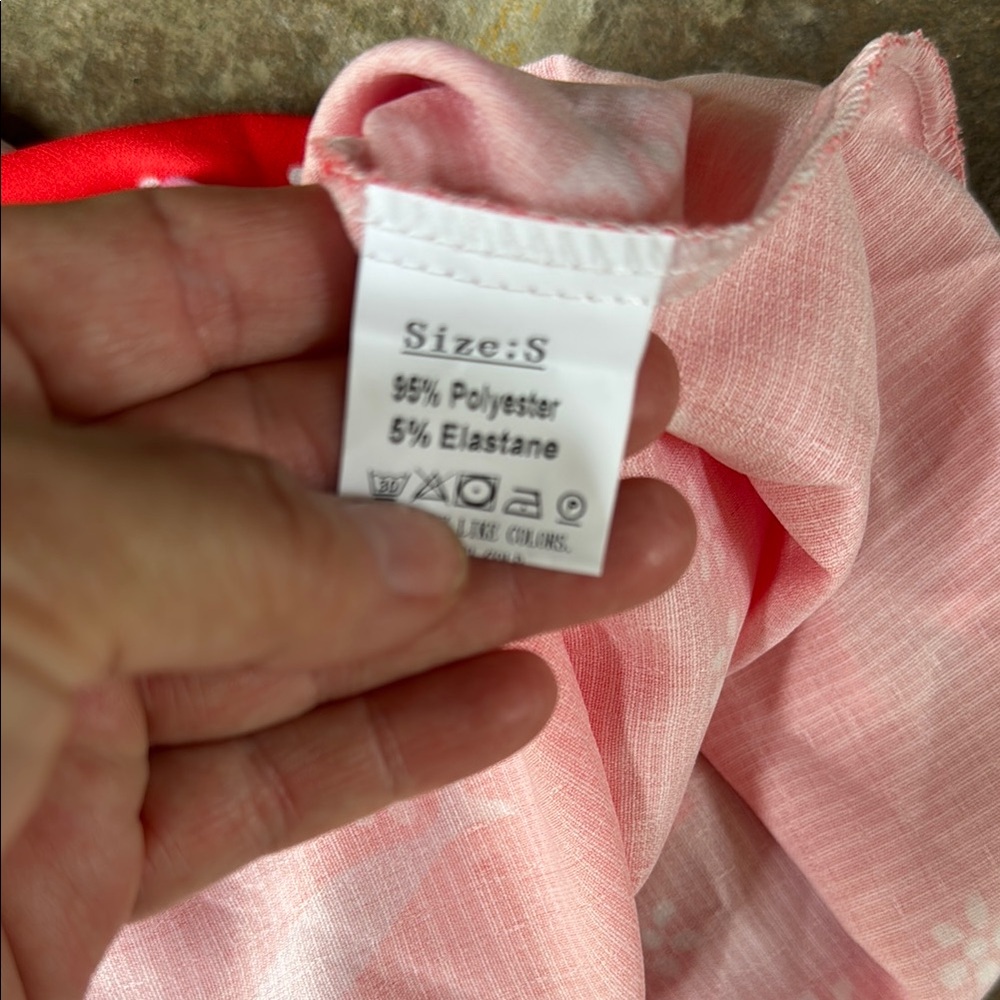 Boutique Red and Pink Spaghetti Strap Sundress smocked back - Picture 5 of 5